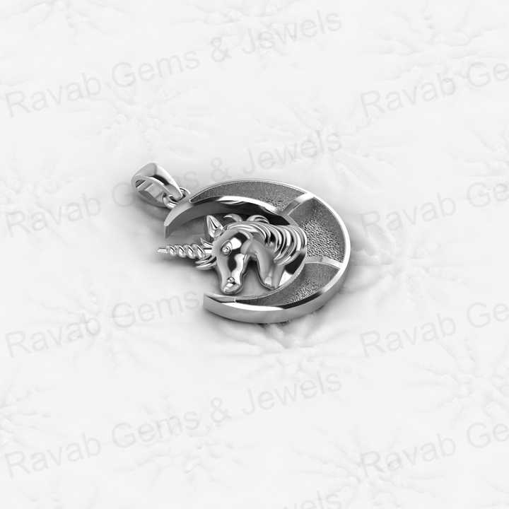 Real 925 Silver 29x21mm Unicorn Mythical Creatures Horse Semi Mount Blank Charm Pendant for Resin & Ashes Work Necklace Jewelry