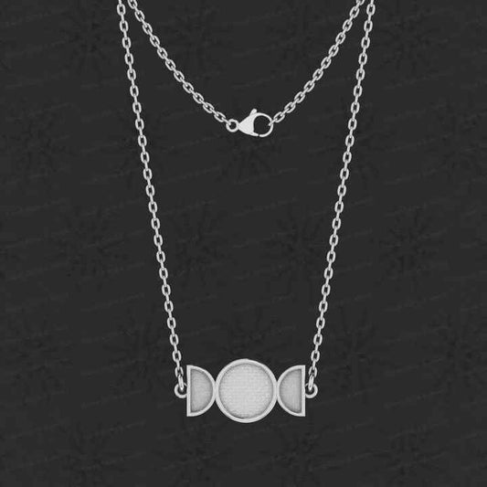 Best Quality 925 Half Moon Round Collet Bezel Cup Semi Mount Charm Pendant Necklace Setting Jewelry Findings Components