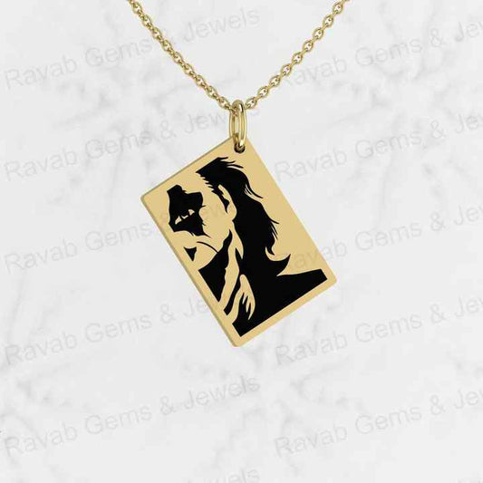Best Quality Solid 925 Sterling Silver Half Face Georgian Cloisonne Enamel Joker Pendant for Men's Fine Handmade Jewelry