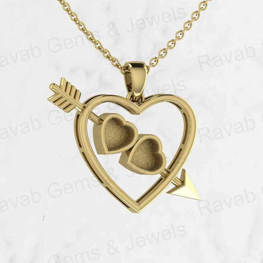 Super 925 Sterling Silver 20x23mm Cupid Arrow Heart Charm Semi Mount Pendant Good for Resin & Breastmilk DIY Findings Charms