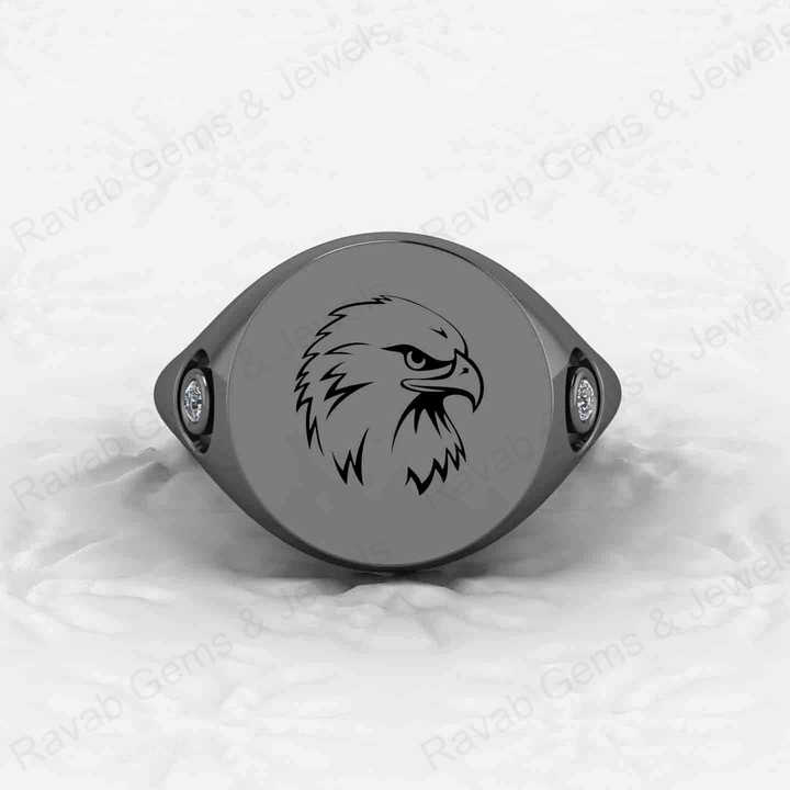 Best Quality Solid 925 Sterling Silver Cubic Zirconia Eagle Bird Engraved Ring for Men's Fine Birds Lover Handmade Jewelry