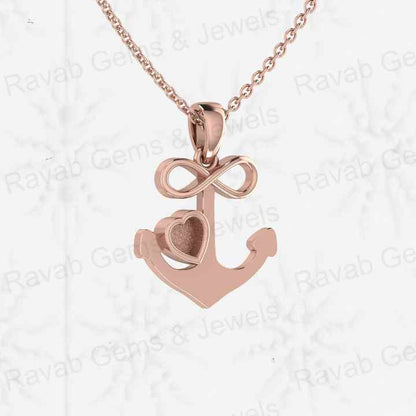 Genuine 925 Sterling Silver Anchor & Infinity 4mm Heart Pendant DIY Jewelry Setting with Good Resin Semi Mount Blank Charm