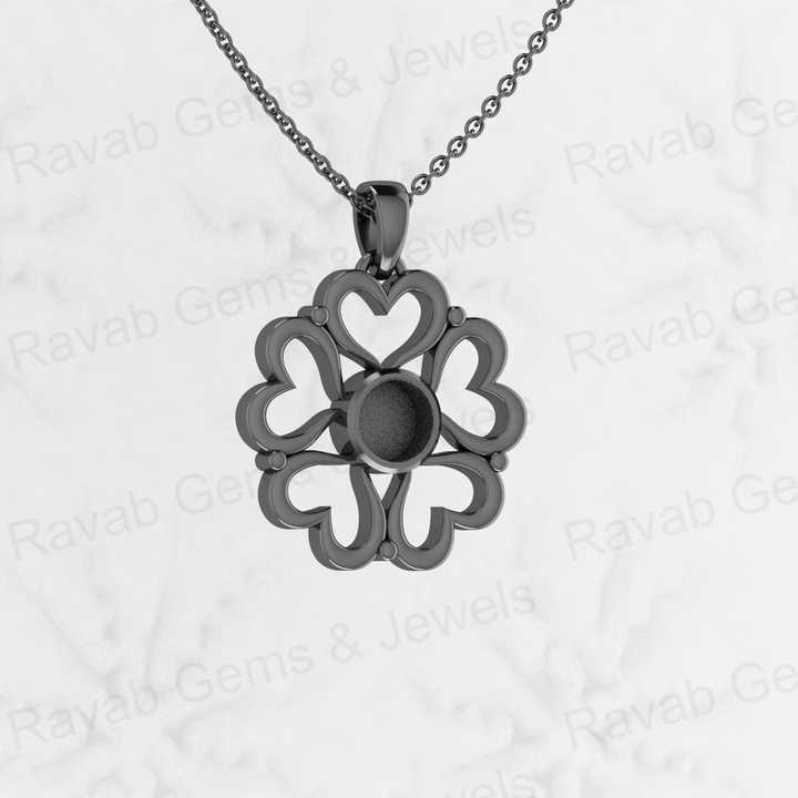 Best Quality 925 Sterling Silver 28x22mm Infinity Heart Flower Semi Mounting Blank Charm Pendant for Resin & Ashes Work Jewelry