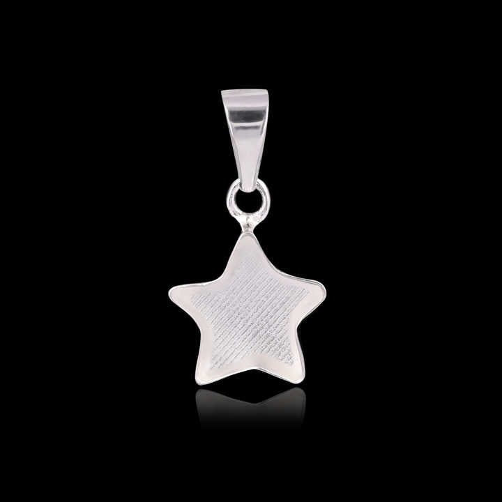 Pure 925 Sterling Silver 10mm Star Semi Mounting Charm Pendant Blank Bezel Setting for Keepsake Breastmilk DIY Jewelry Findings