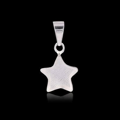 Pure 925 Sterling Silver 10mm Star Semi Mounting Charm Pendant Blank Bezel Setting for Keepsake Breastmilk DIY Jewelry Findings
