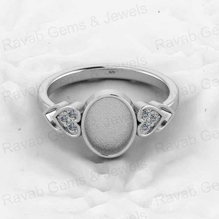 Best Selling 925 Sterling Silver 7X9mm Oval With CZ Semi Mount Ring Setting Resin Ashes Breastmilk Keepsake Jewelry Findings