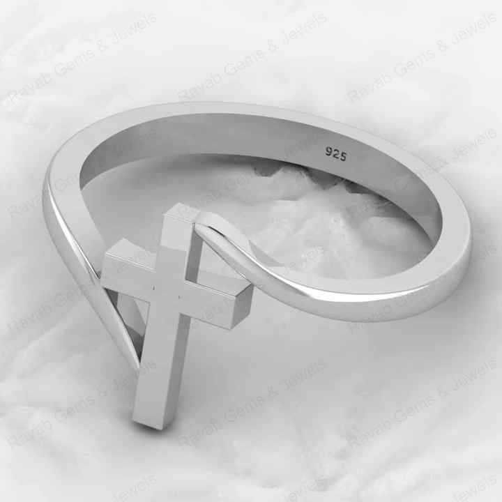 Top Selling Genuine 925 Sterling Silver Gold Vermeil Holy Cross Twisted Eternity Band Ring Ring Fine Personalized Jewelry