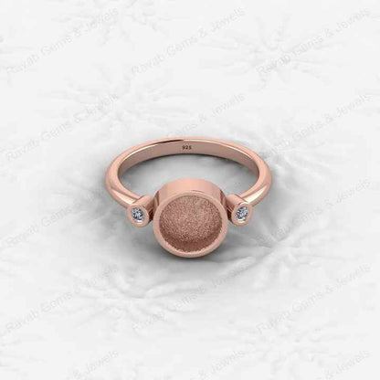 Superb Quality 925 Silver Round 8mm Semi Mount Blank Setting Ring for Gemstone Ashes & Resin Findings & Wedding Gift Jewelry