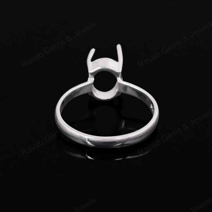 Trending Solid 925 Sterling Silver 7x9mm Oval Prong Setting Semi-Mount Blank Setting Empty Keepsake Fine Handmade Jewelry