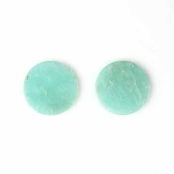 High Quality 12mm Natural Smooth Green Russian Amazonite Loose Gemstone Coin Shape Direct Wholesaler for Jewelry Making