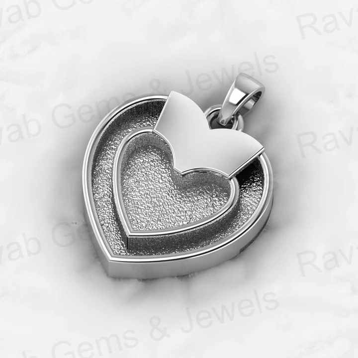Genuine 925 Silver 22mm Blank Double Heart Charm Pendant Setting for Ashes Resin Memorial Breastmilk Keepsake Jewelry Findings