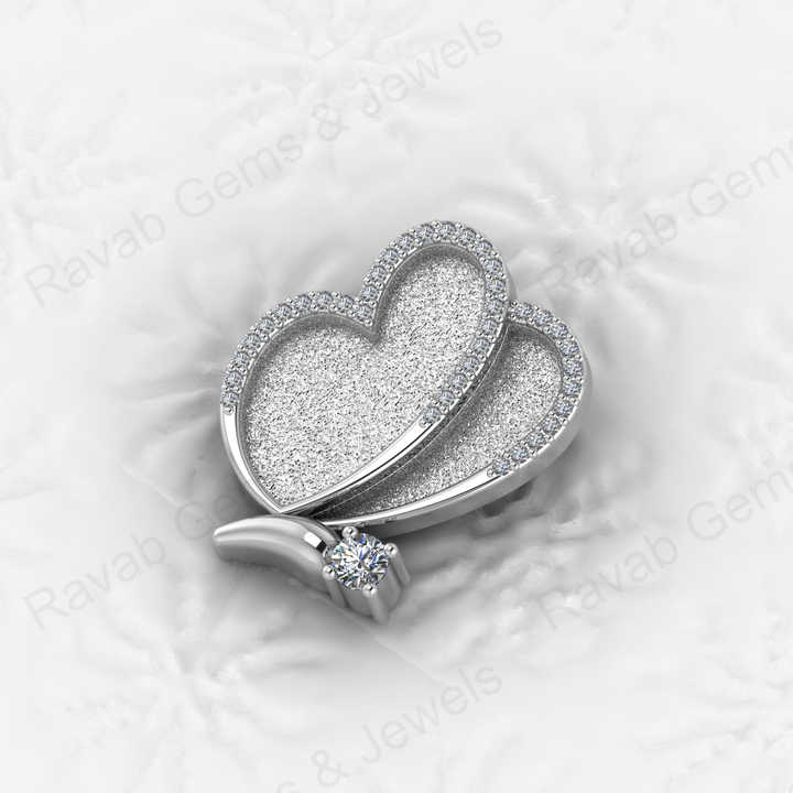 Genuine 925 Silver 40x28mm Couple Heart Blank Bezel CZ Charm Pendant Setting Ashes Resin Keepsake Jewelry Findings Components