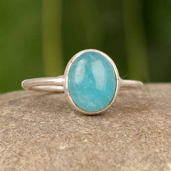 High Quality 10x14mm Smithsonite Gemstone Elegant Oval Design Women's Ring 925 Sterling Silver Summer Sale Perfect Gift
