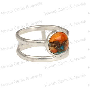 New Arrival Unisex 925 Sterling Silver Double Band Ring 10mm Solid Genuine Mix Oyster Turquoise Shape Handmade Fine Jewelry Men