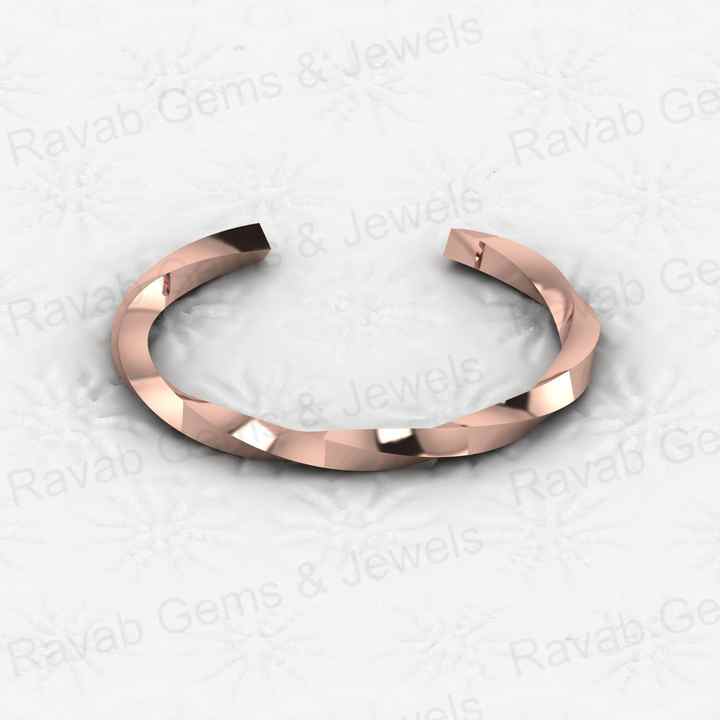 Top Selling 925 Sterling Silver 18k Gold Plated Attractive Twisted Band Concave Rhombus CZ Diamond Bangle for Men's Jewelry