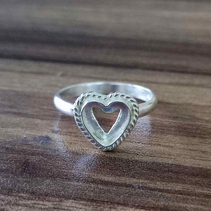 Top Quality Genuine 925 Sterling Silver Heart Shape 7mm Semi-Mount Blank Setting Empty Ring For Women Fine Handmade Jewelry
