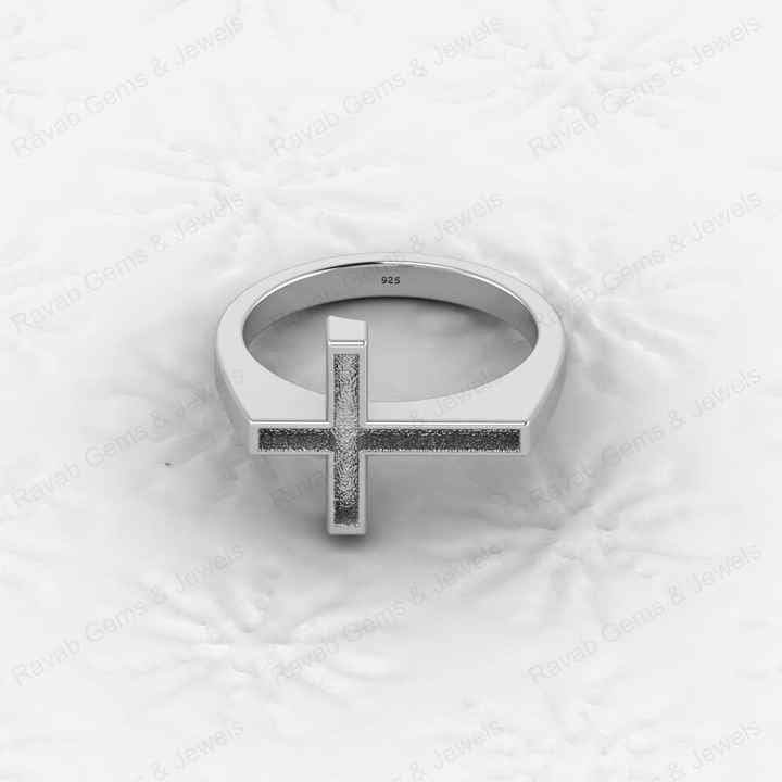 Best Quality 925 Sterling Silver Holy Cross Semi Mount Blank Setting Ring Good for Gemstone Findings & Components Fine Jewelry