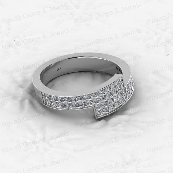 Top Selling Solid 925 Sterling Silver Micro Pave CZ Pinky Gold Vermeil Eternity Thick Band Women Ring Personalized Fine Jewelry