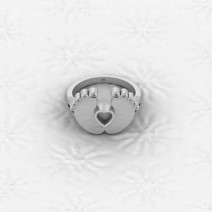 Superb Quality New Baby Born Foot Print 925 Silver Semi Mount Blank Setting Ring for Gemstone Findings & Components Jewelry
