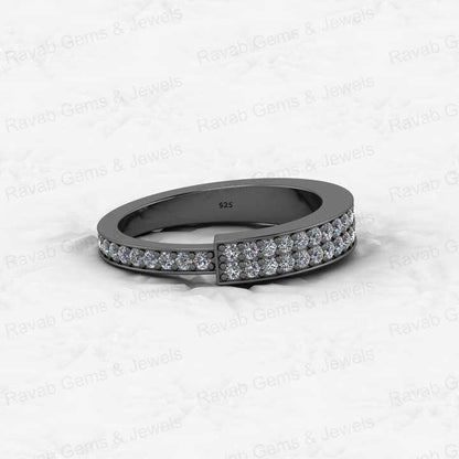 Top Selling 925 Sterling Silver Minimalist Micro Pave CZ Diamond Gold Vermeil Eternity Band Thick Women's Ring Fine Jewelry
