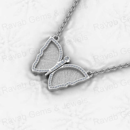 Top Quality 925 Silver 16x22mm Butterfly CZ Blank Bezel DIY Memorial Jewelry Resin Ashes Breast Milk DIY Findings Components
