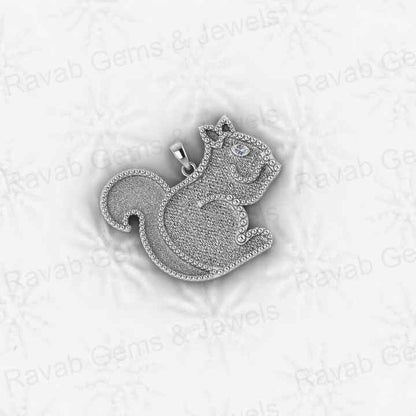 Best Selling 925 Sterling Silver 32x25mm Vintage Squirrel Semi Mounting Setting Charm Pendant for Resin Ashes Keepsake Jewelry