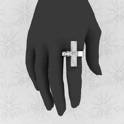 Hot Selling 925 Sterling Silver Crucifix Spiritual Catholic Faith Emblem Jesus Cross Christ Ring Personalized Men's Fine Jewelry