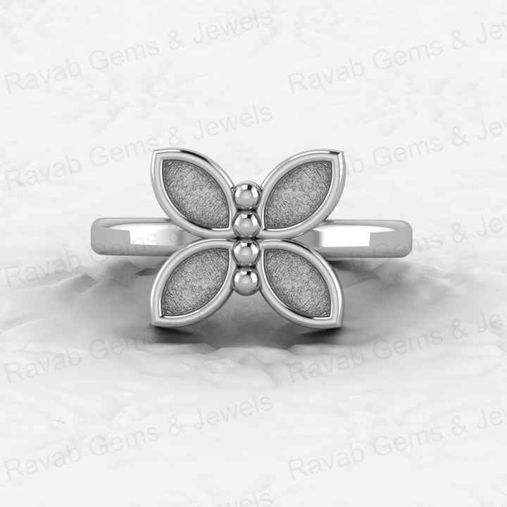 Genuine 925 Silver 3x6mm Marquise Butterfly Semi Mount Blank Setting Ring Good for Resin & Ashes Work Keepsake DIY Jewelry