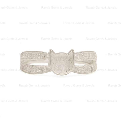 925 Sterling Silver Solid Silver 6mm Heart With Zircon Semi Mount Blank Bezel Setting Ring for Keepsake Breastmilk Jewelry