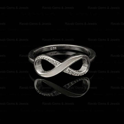 High Quality Wholesale 925 Sterling Silver Infinity Blank Channel Semi Mount Blank Setting Ring Keepsake Breastmilk DIY Jewelry