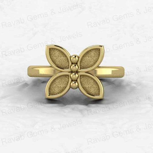 Genuine 925 Silver 3x6mm Marquise Butterfly Semi Mount Blank Setting Ring Good for Resin & Ashes Work Keepsake DIY Jewelry