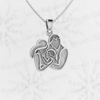 High Quality 925 Silver 21mm Happy Family Semi Mounting Charm Pendant Setting Resin Ashes Work Breast Milk Jewelry Findings