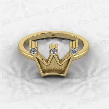 Best Quality Solid 925 Sterling Silver King Crown Design Semi Mount Blank Ring Resin Ashes Work Jewelry Finding Component
