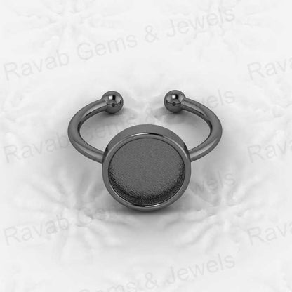 Best Quality Solid 925 Sterling Silver 10mm Semi Mount Ring Adjustable Blank Setting Resin Ashes Jewelry Findings Components