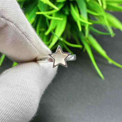Solid 925 Sterling Silver Star Shape 7mm Bezel Setting Semi-Mount Blank Setting Ring Good For Resin & Ashes Work DIY Jewelry