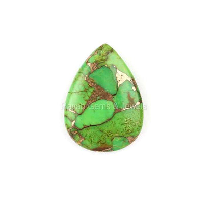 Top Quality High Polished 16x22mm Natural Mohave Green Copper Turquoise Smooth Calibrated Loose Gemstone for Making Jewelry