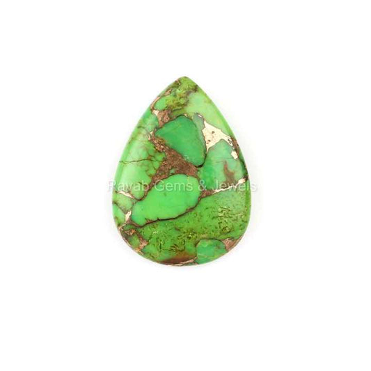 Top Quality High Polished 16x22mm Natural Mohave Green Copper Turquoise Smooth Calibrated Loose Gemstone for Making Jewelry
