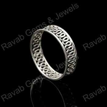 Top Quality Solid 925 Sterling Silver 7mm Swirling Filigree Women Party Wear Fine Fashionable Chunky Ring Handmade Jewelry