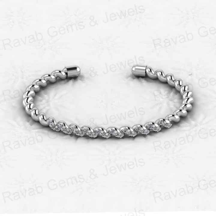 Best Selling Solid 925 Sterling Silver 18k Gold Plated Prong Setting 57x47mm Croissant CZ Bracelet for Women Fine Jewelry