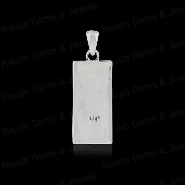 High Quality 925 Silver Rectangle Collet Cup Charm Blank Pendant Cabochon Setting Ashes & Resin Work Keepsake Breastmilk Jewelry