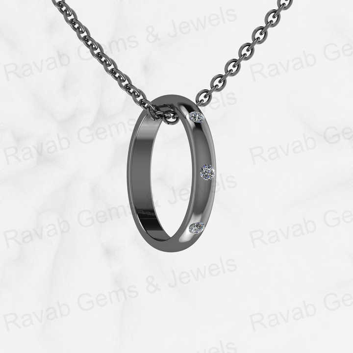 Top Selling 925 Silver 14mm Open Ring Circle Gold Vermeil Dainty Personalized CZ Pendant Necklace Fine Keepsake Jewelry For Her