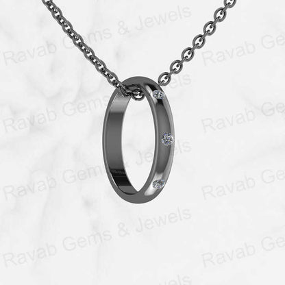 Top Selling 925 Silver 14mm Open Ring Circle Gold Vermeil Dainty Personalized CZ Pendant Necklace Fine Keepsake Jewelry For Her