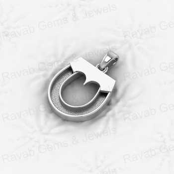 23mm High Quality 925 Sterling Silver Horseshoe Semi Mount Blank Pendant for Breast Milk Jewelry Setting Components