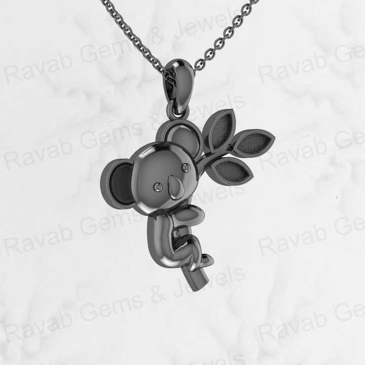 Top Quality Sterling Silver30x25mm Koala Bear Leaf Blank Semi Mount Blank Setting Charm Pendant for Resin & Ashes Work Jewelry