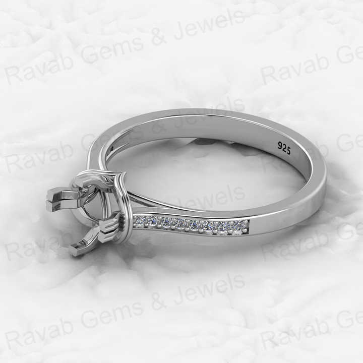 Top Quality Solid 925 Sterling Silver Clad Shank Semi Mount Blank Setting Ring Good for Ashes & Resin Work Breastmilk Jewelry