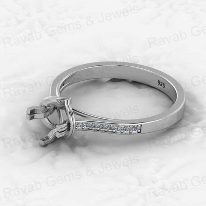 Top Quality Solid 925 Sterling Silver Clad Shank Semi Mount Blank Setting Ring Good for Ashes & Resin Work Breastmilk Jewelry