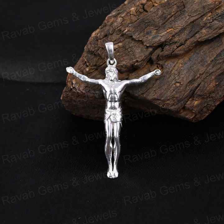 Handmade 925 Silver Catholic Crucifix Top Selling Religious Jesus Medallion Cross Women's Fine Charm Pendants Christian Jewelry