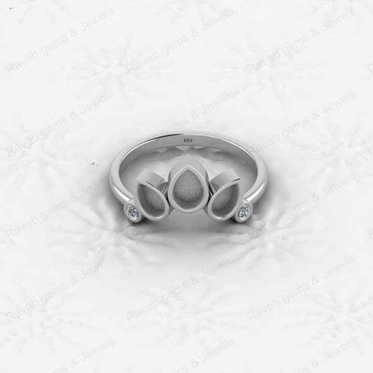 Top Superb Quality 925 Sterling Silver Marquise Semi Mount 4x6-3x5mm Princess Crown Ring Keepsake Jewelry Findings Components