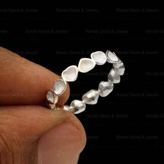 Top Selling 925 Silver 3mm Heart Eternity Band Semi Mount Blank Bezel Setting Ring for Stone & Resin Ashes DIY Jewelry Findings