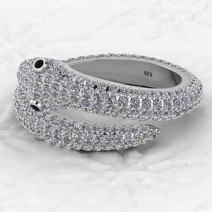 Best Selling 925 Sterling Silver Gold Vermeil CZ Eternity Band Adjustable Animal Gothic Snake Women Ring Hip Hop Fine Jewelry